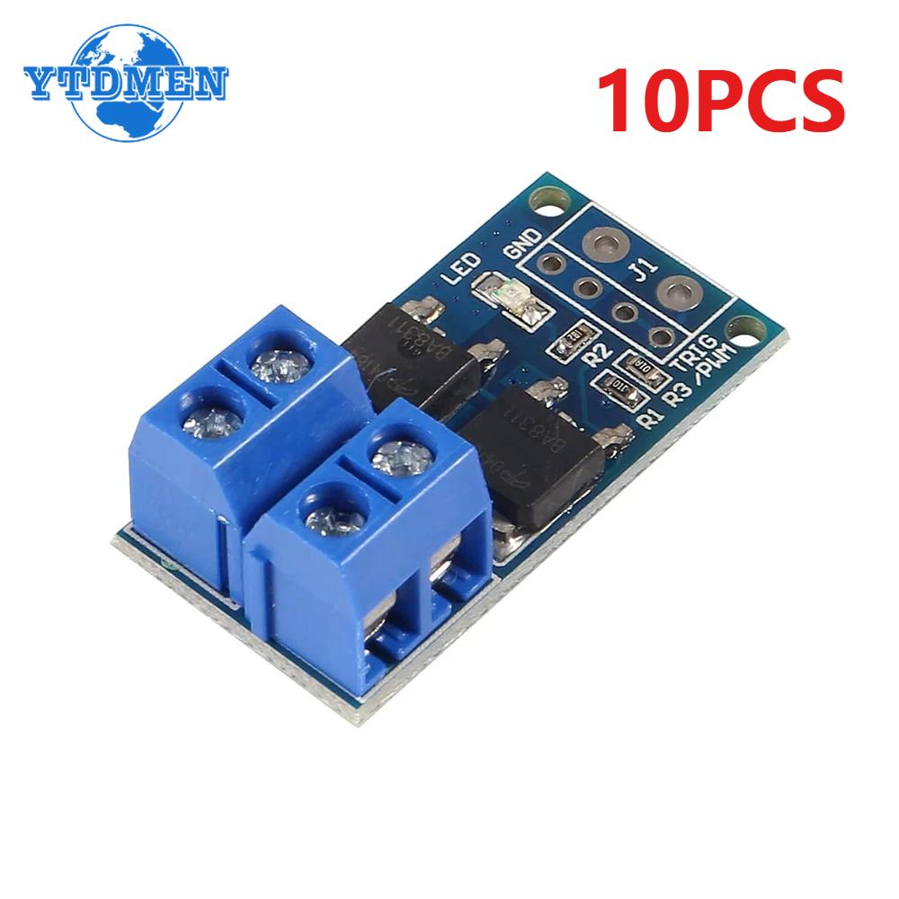1-10pcs 15A 400W MOS FET Trigger Switch Drive Module PWM Regulator Control Panel DC 5V-36V for Arduino