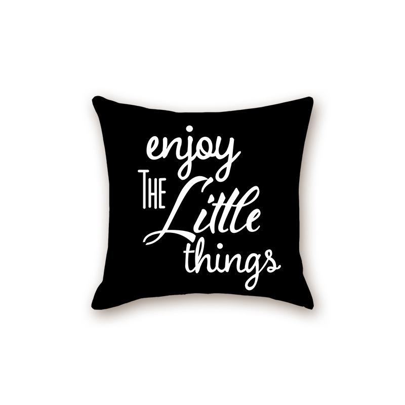 New Black Modern Simple Letter Series Sofa Cushion Pillow Cover Bedside Bedroom Backrest Pillow