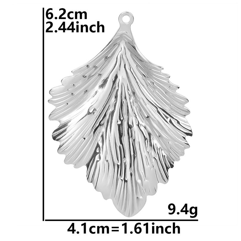 6pcs Silver Color Plant Tree Leaf Flower Charms For Jewelry Making Earring Necklace Connector Stainless Steel Charm Pendant Bulk