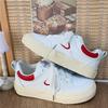 2025 Spring New Little White Shoes Women's College Style Flat Bottom Low-top Korean Version Leather Surface Hong Kong Style Sports Women's Shoes Tide