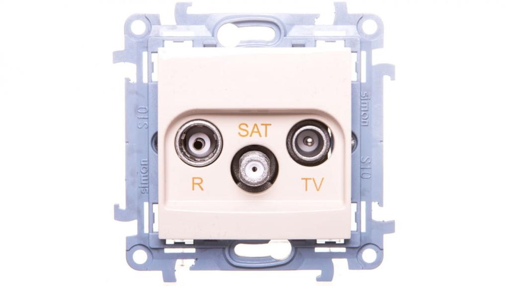 Simon 10 Antenna Socket R-Tv-Sat End Cream Ip20 Cask.01/41