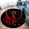 Rose And Wine Round Rug Soft Thickened Kitchen Floor Mat Waterproof Non-slip Oil-proof Floor Mat Runner Rug