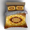 Golden floral mandala. Bedding Duvet cover sets Duvet covers Pillowcases gifts (1 * Duvet Cover 2 * Pillowcases, without duvet insert)
