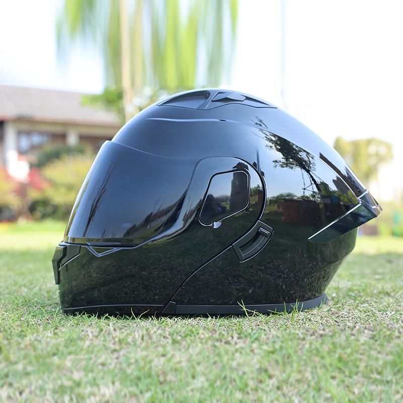 ORZ Flip Up Motorcycle Helmet Modular Full Face Dual Visor DOT Approved Street Bike Touring Crash Helmet