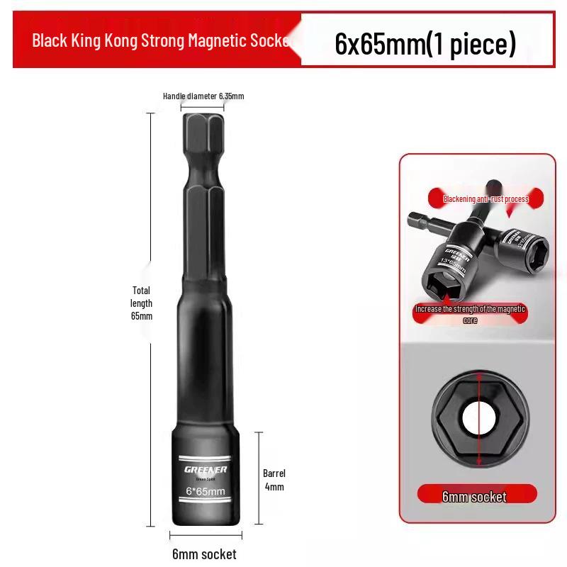 Green Forest 100mm Magnetic Hex Air Screwdriver Socket/Wrench Head
