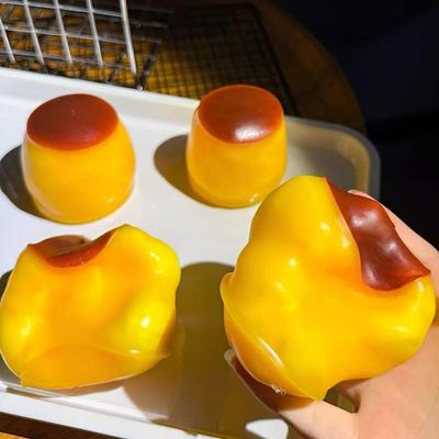 Crunchy Caramel Pudding Stress Ball Funny  Fidget Toy Stress Anxiety Relief for Adults Party Favor Small Creative Gift