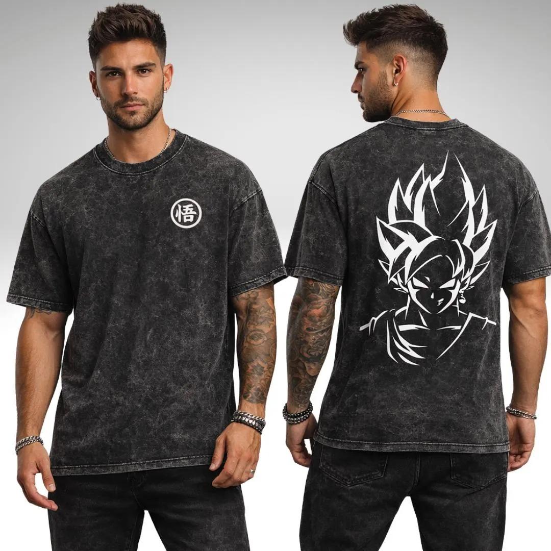 

Vintage Anime Dragon Ball Graphic Washed T Shirt Spring Summer Mens Women Cotton Casual Oversized Tee Top Streetwear Harajuku M