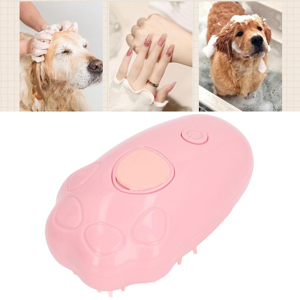 Pet Steam Brush Wet Dry Use Grooming Loose Hair Removal Electric Pet Bath Massage Brush for Cat Dog