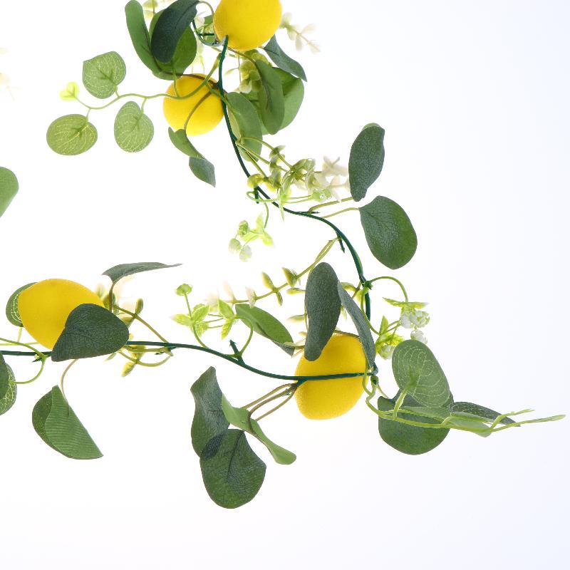 200cm Artificial Eucalyptus Lemon Garland Faux Floral Hanging Vine Rustic Greenery Wreath for Home Wedding Party Decor