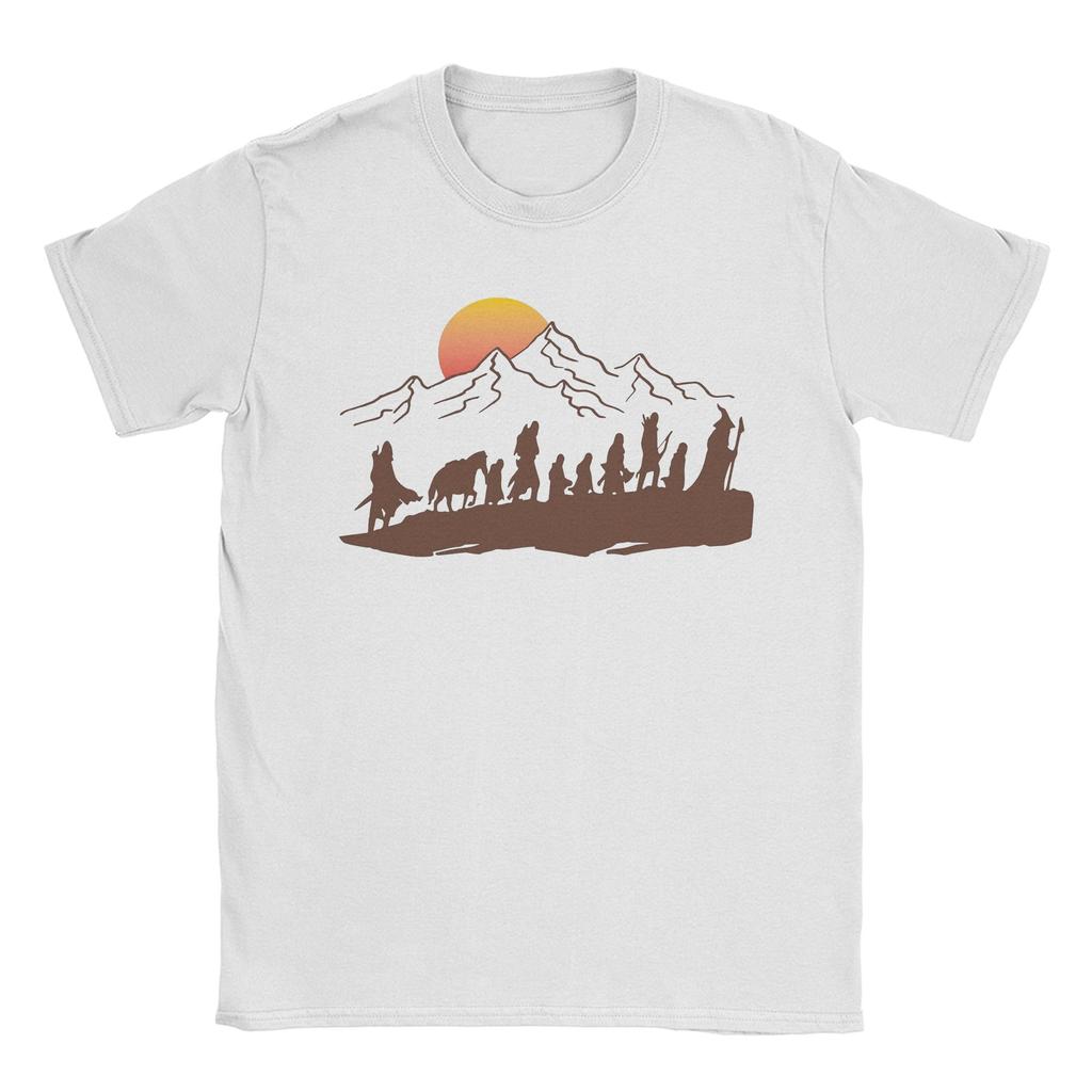 La Compagnia L-Signori degli A-Anelli Magliette Uomo Cotone Puro Magliette Divertenti Girocollo T-Shirt Manica Corta Vestiti Estivi