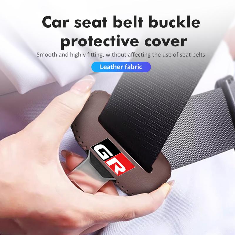 MZD1  For Toyota Car Seat Belt Buckle Plug Leather Car Seat Belt Clip Protective Covers Crown GR Corolla YARIS Auris C-HR Hilux Vios