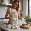 Colorful 10-Piece Plastic Measuring Cups and Spoons Set Large Capacity for Baking and Cooking