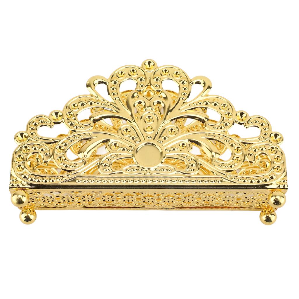 Tischserviettenhalter Gold Eisenkunst Stehender Serviettenorganizer Ständer für Hotel Restaurant Zuhause Esstisch Blumenmuster