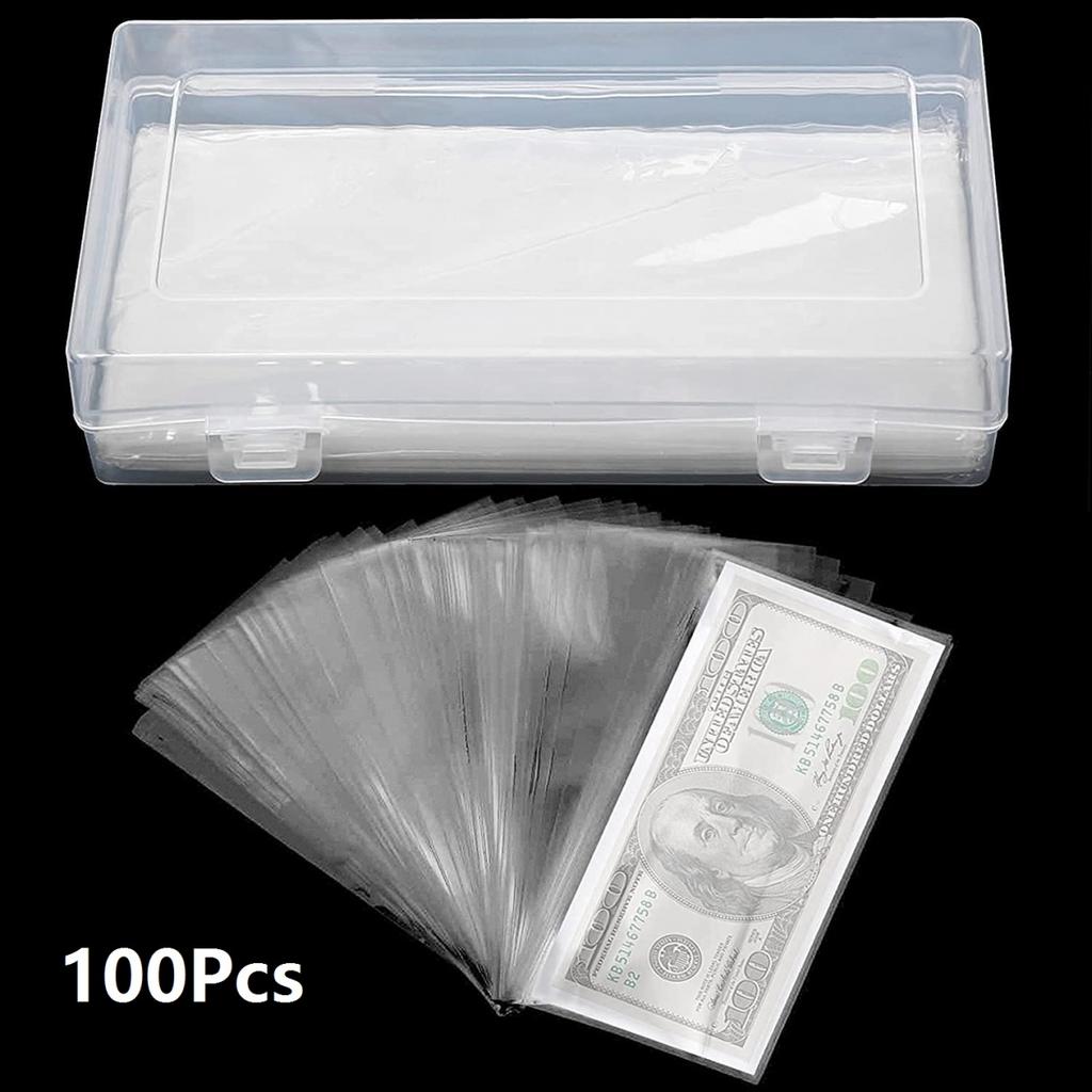 Lot 100Pocket Paper Money Album Holder Currency Banknote Storage Collection Sale
