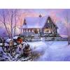5D DIY Diamond Painting Beautiful Snow Winter Landscape Diamond Embroidery Full  Round Drill Rhinestone Mosaic Art Picture