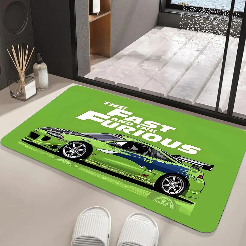 JDM Car Floor Mat Graphic Printed Flannel Doormats for Bathroom Kitchen Entrance Carpet Home Decor