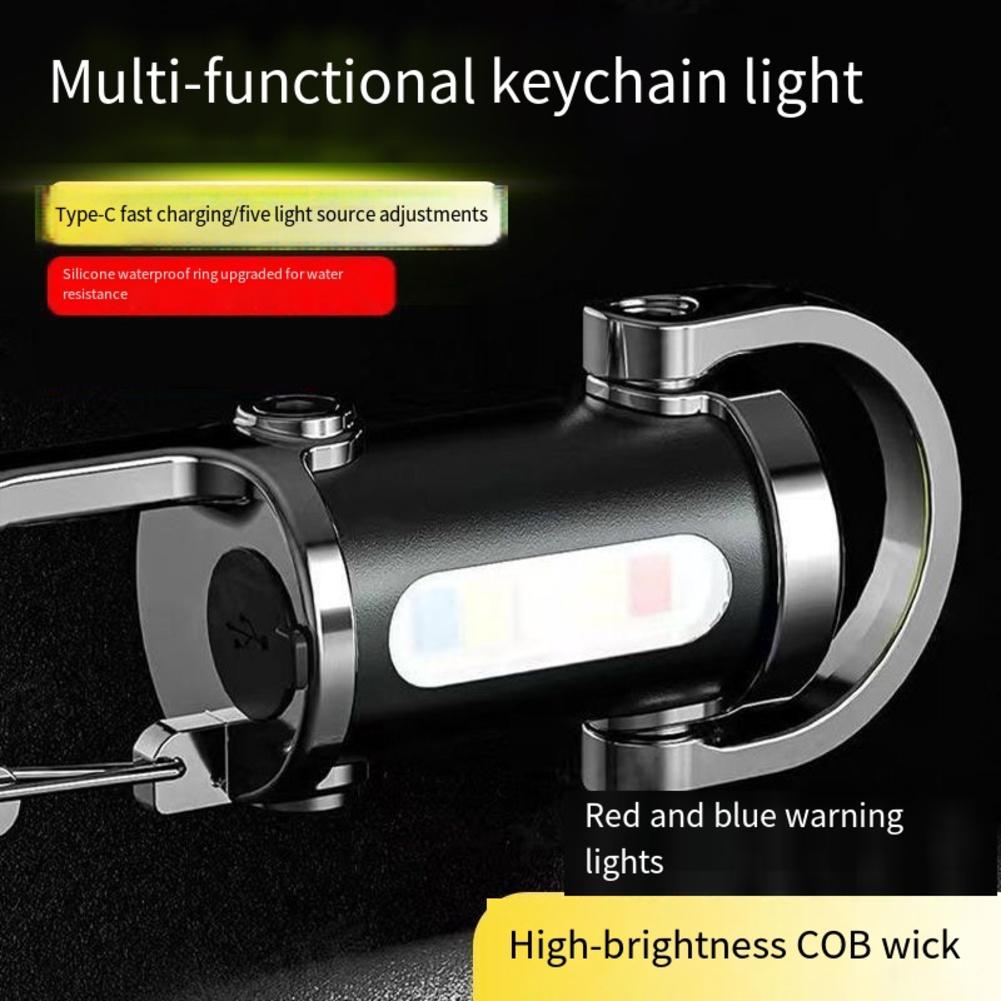 LED Keychain Flashlight with Multiple Modes and External Charging Capability