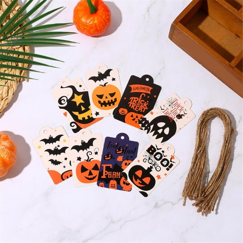 80Pcs Festival Hanging Label Set with String Light Weight Hanging Signs for Candy Cookie Goodie Bags Wrapping Hanging