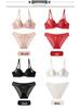 French Lace Push-Up Bra & Bunny Ears Underwear Set for Women - Enhances Large Busts, Summer Lingerie
