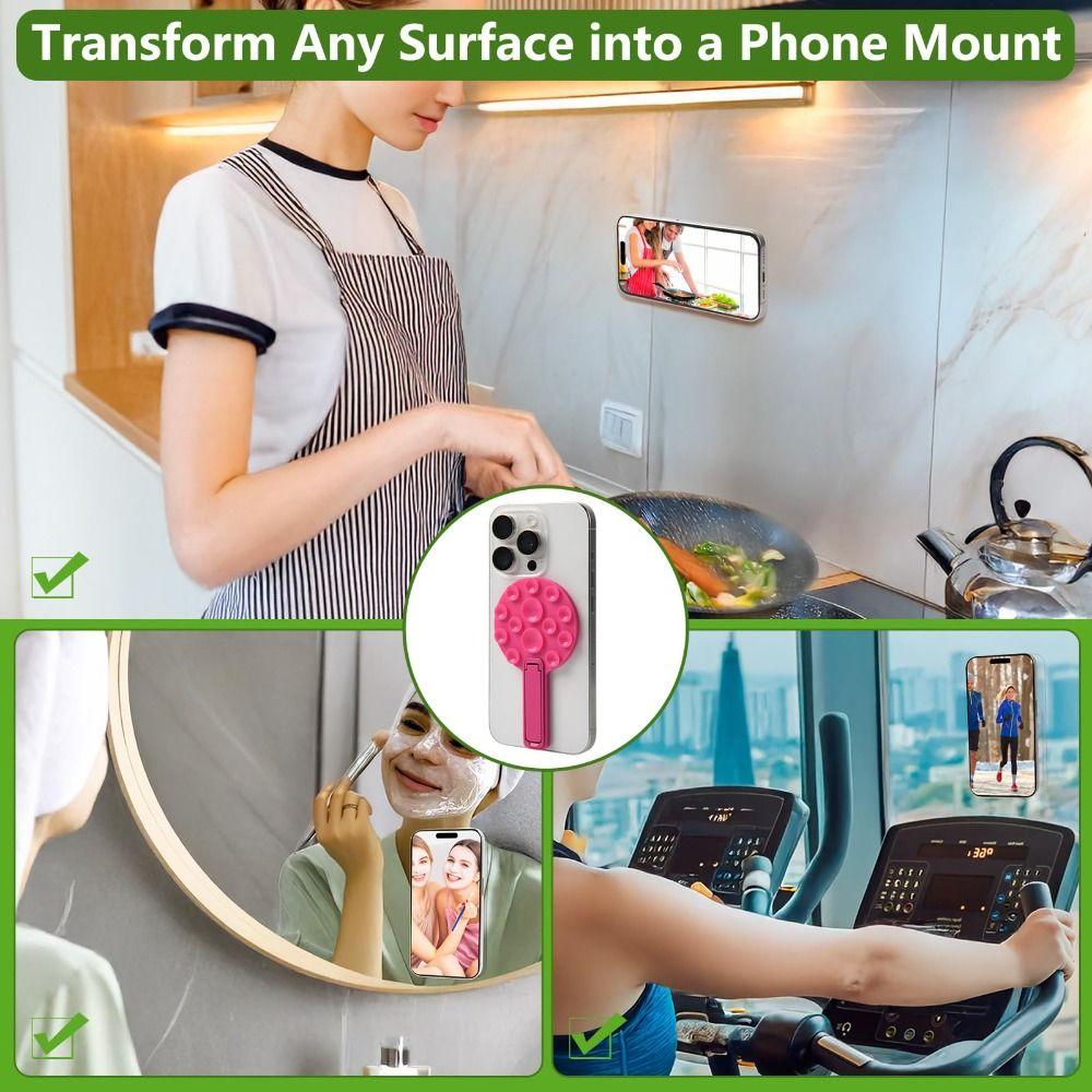 2 in 1 Phone Holder Silicone Mobile Phone Stand Universal Suction Cup Phone Mount