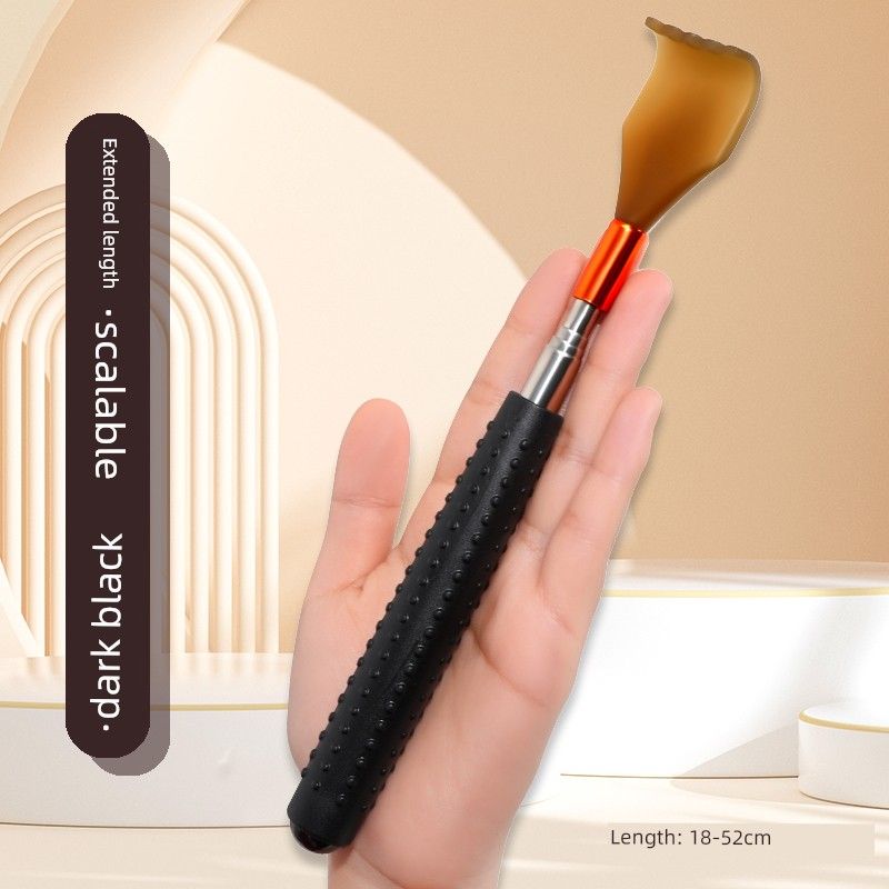 Back Scratcher Multi-Functional Back Scratcher Retractable Bamboo Back Back Scratcher Classy Old-Fashioned Rake [Adjustable] Gem Black Extended 52cm