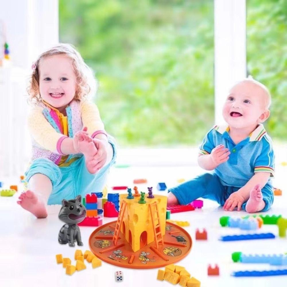 Plastic Cake Cheese Board Games Multiplayer Cat and Mouse Cheese Game  Logical Thinking Training