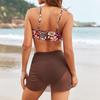 Damen-Bikini-Badeanzug, zweiteilig, mit Schlitz, Sport-Badeanzug