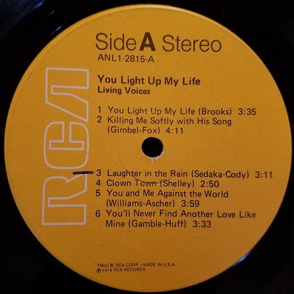 LP Record LIVING VOICES - You Light Up My Life ANL12815 RCA 1978 US Pop Used