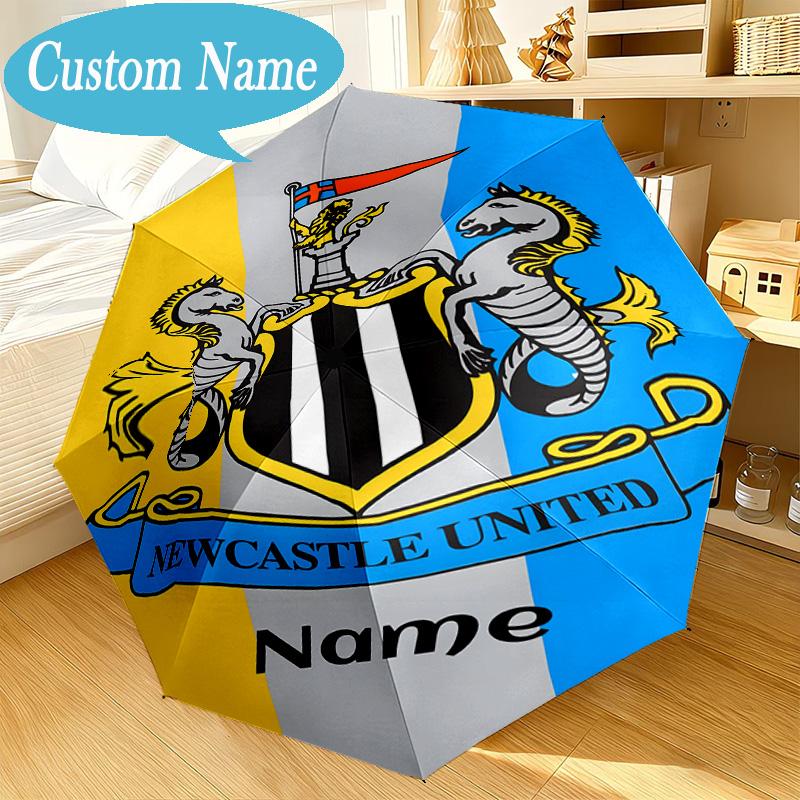 Custom Name Umbrella Newcastle Crest Umbrella 8-Frame for Travel, Camping, Casual Lightweight Portable, Essential for Family Gifts