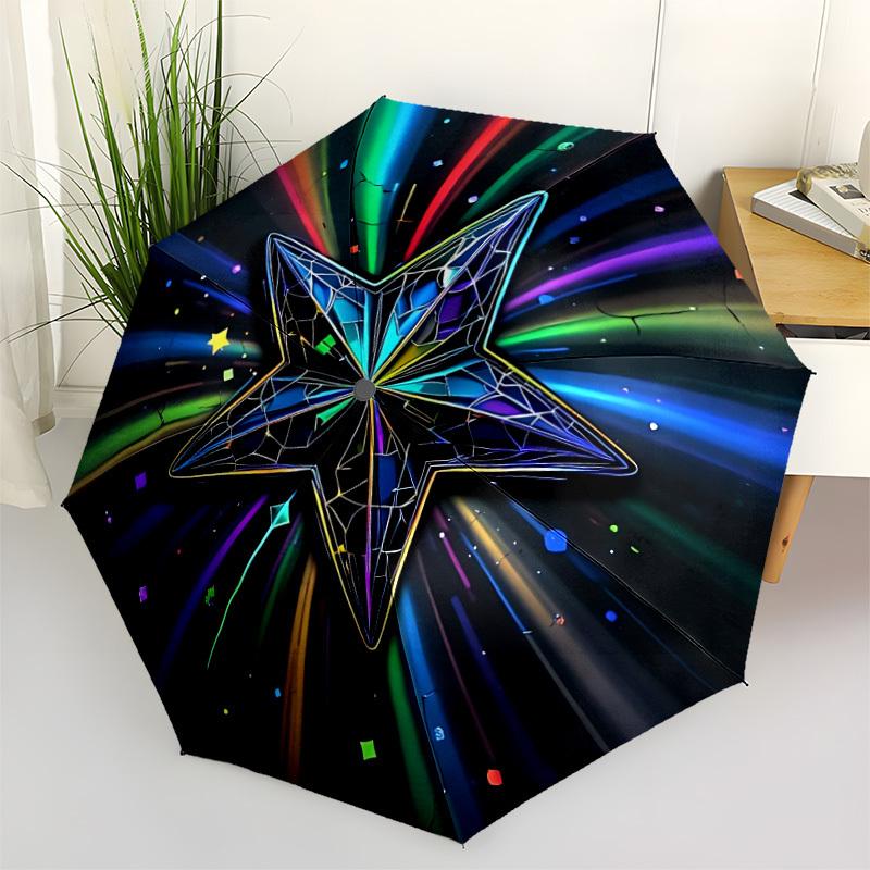 1pc Cosmic Star Automatic Umbrella - Automatic Opening And Closing, Sturdy Iron Frame, Formal Occasions Yy251018111