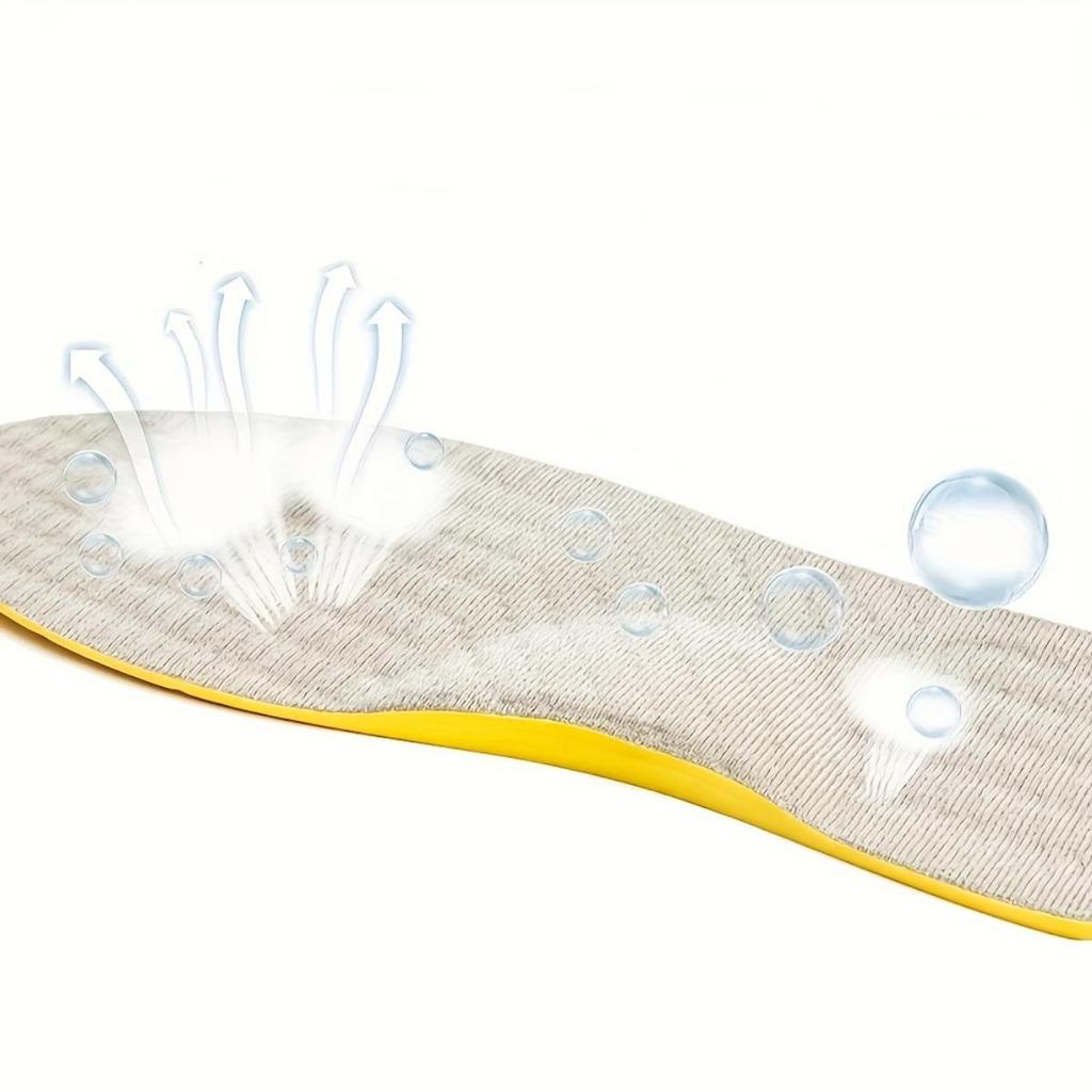 One Pair of O-shaped Leg Correction Insoles for Adults - Shock-absorbing and Breathable Plug-in Design, with Yellow Accents and Textured Surface