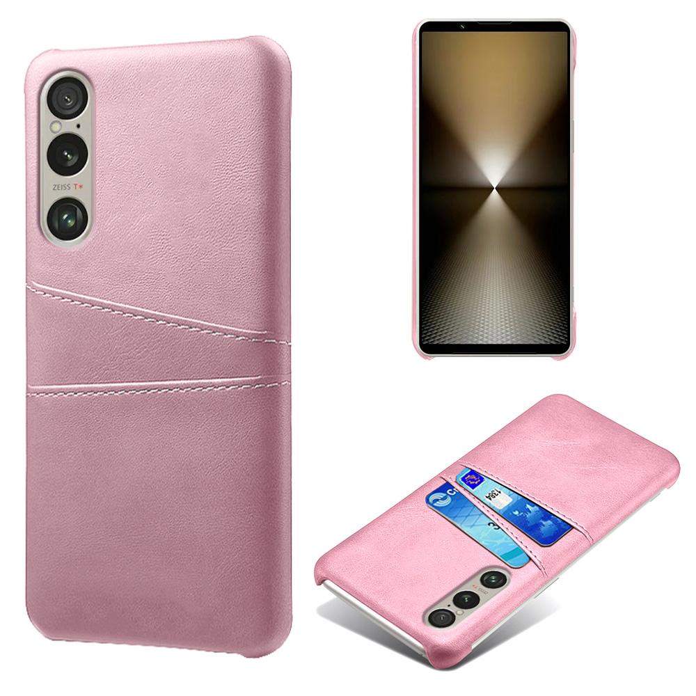 For Sony Xperia 1 VI Case Dual Card Slots PU Leather PC Hard Phone Cover