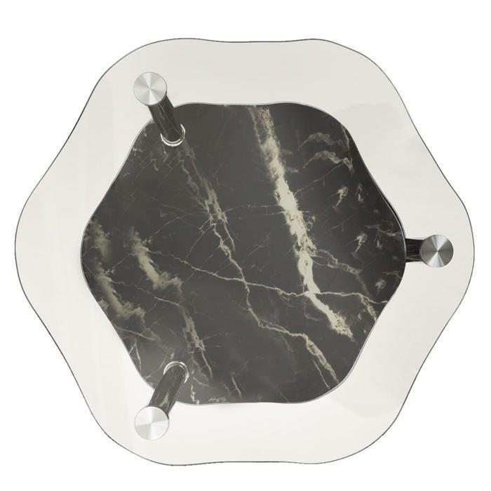 VidaXL Table 2 niveaux Transparent et noir 38x38x50 cm Verre trempé 322792