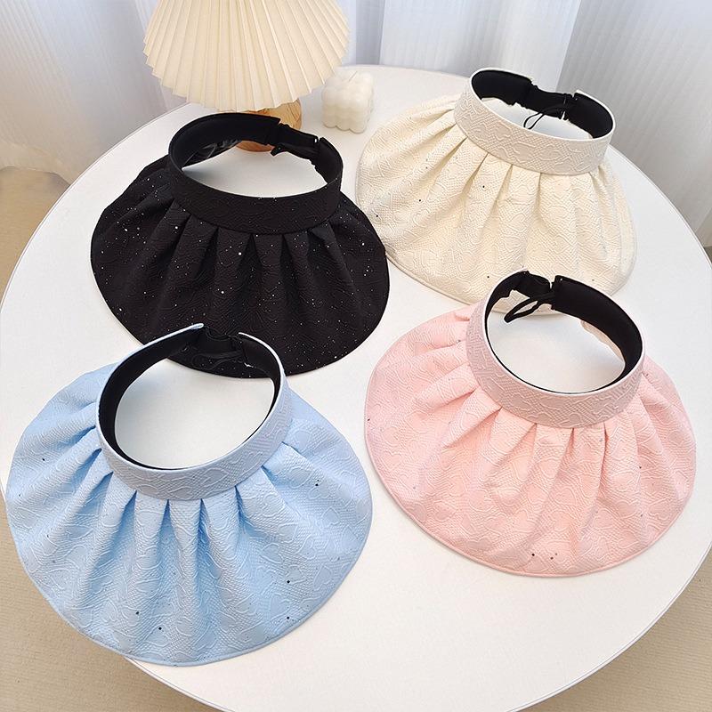 Empty Top Hat Women's Summer UV Protection Sunshade Sunscreen Hat Large Brim Foldable Cycling Sun Hat