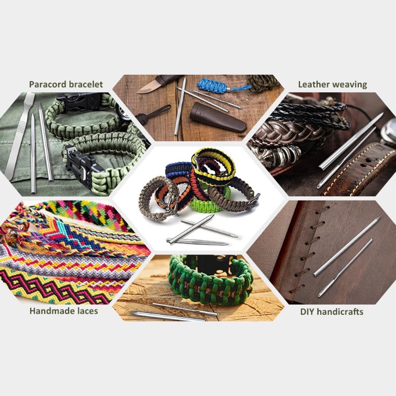 Portable Knotter Tools Stainless Steel Lacing Needle and Smoothing Tool Fit for Leather Fit for DIY Craft Supplies