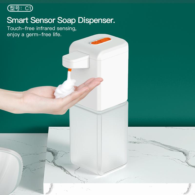 480ML Automatic Soap Dispenser Touchless Type C USB Rechargeable Electric Soap Dispenser Waterproof Foam/Liquid Dispenser