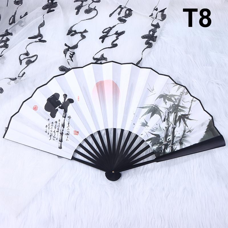 National Style Double-sided Bamboo Mountain Pattern Silk Cloth Fan Photography Prop Chinese Style Folding Fan Gift