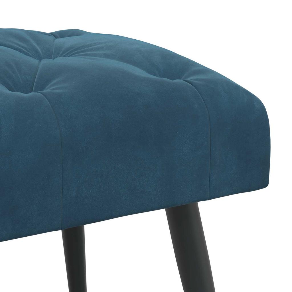 Button Tufted Bench Blue 80 x 40 x 46 cm Velvet