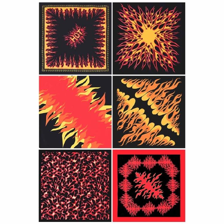 12 pcs Running Dancing Head Scarf Hiphop Hair Scarf Beautiful Pattern Square Decorative Scarf Costume Accessories