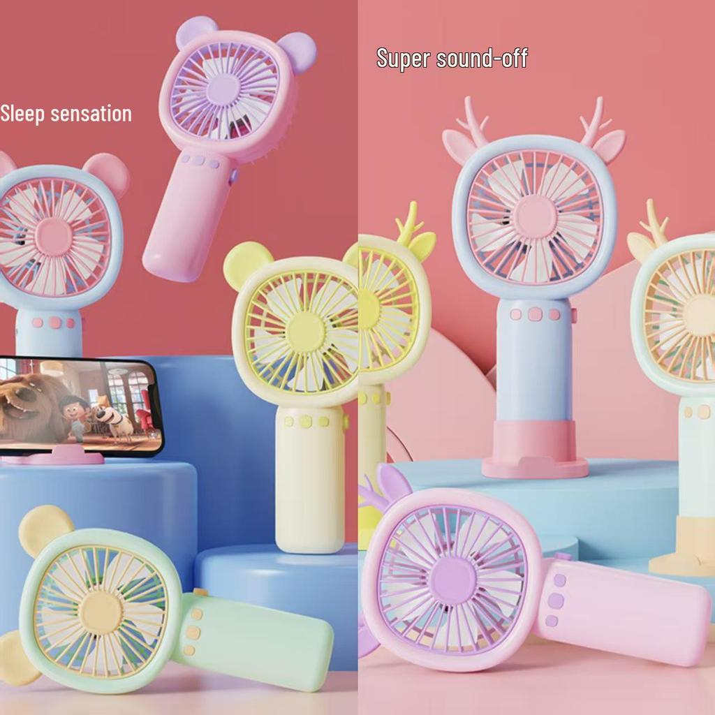 Little Bee Portable Silent Handheld Fan for Kids and Students, Rechargeable and Cute Desktop Fan