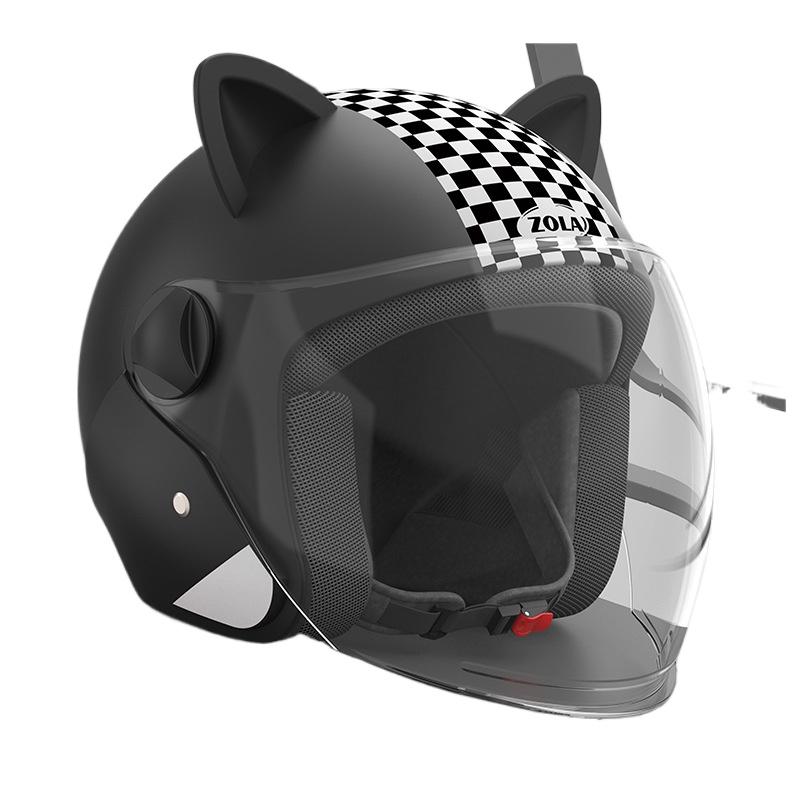 Winter Helmet Belt Scarf Electric Car Helmet Men and Women Universal Cat Ear Helmet Hard Hat