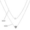 Personality Pearl Love Pendant Double Layer Necklace For Women Girls  Versatile Necklace Jewelry Accessories Gifts