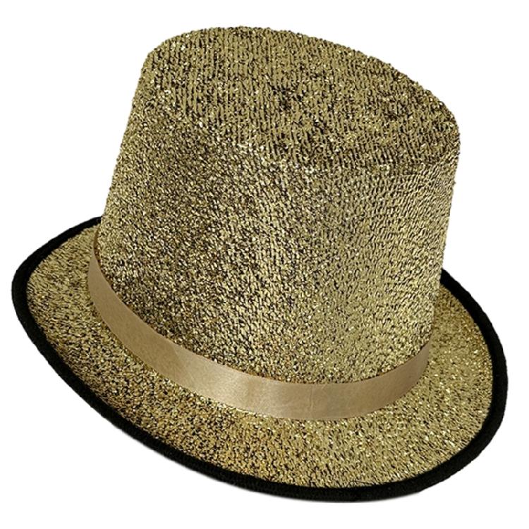 Magician Hat Wide Brim Fedora Hat Stage Top Hat Short Brim Flickering Glitter