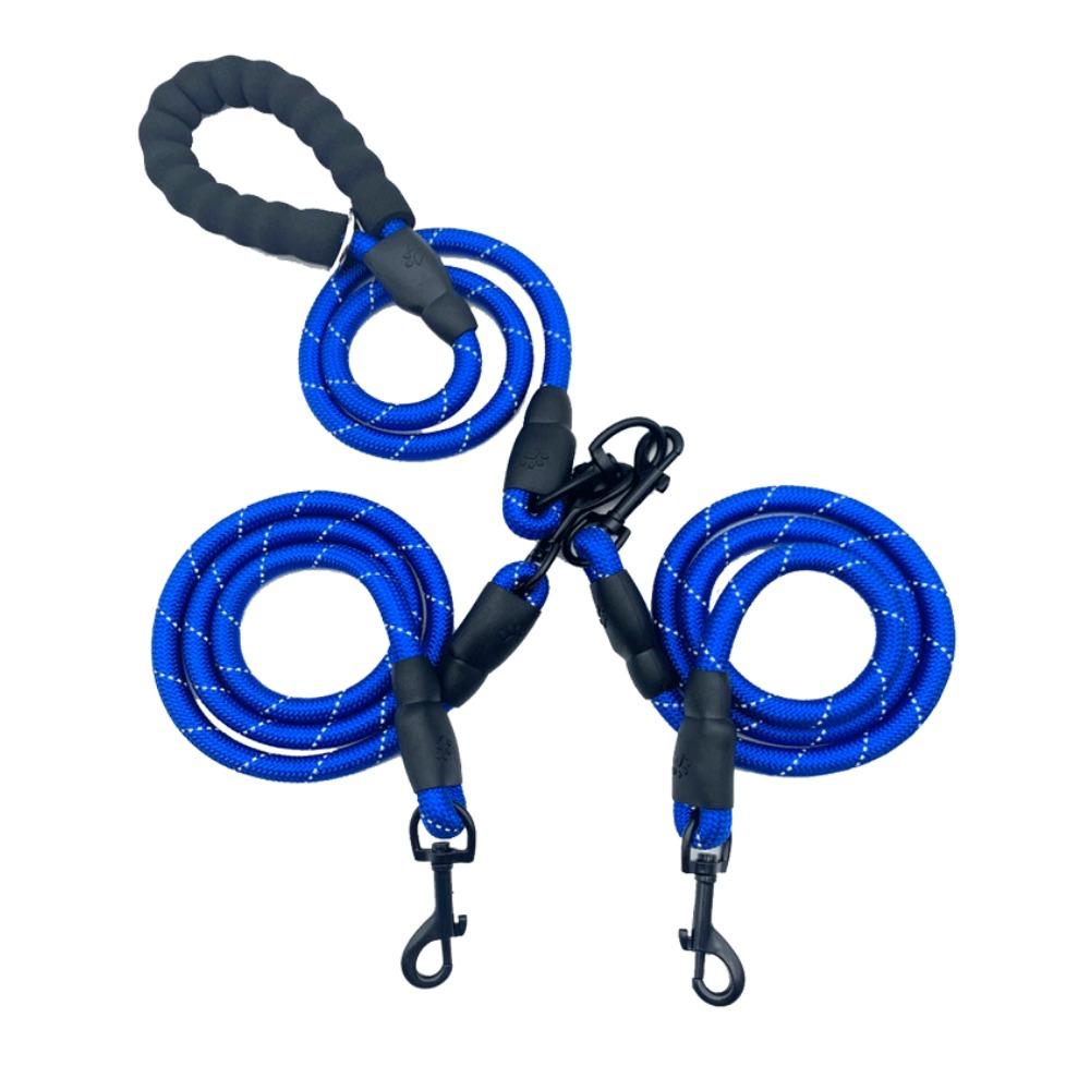 Medium and large dog dog leash Double dog double head reflective one drag 23456Multi dog leash