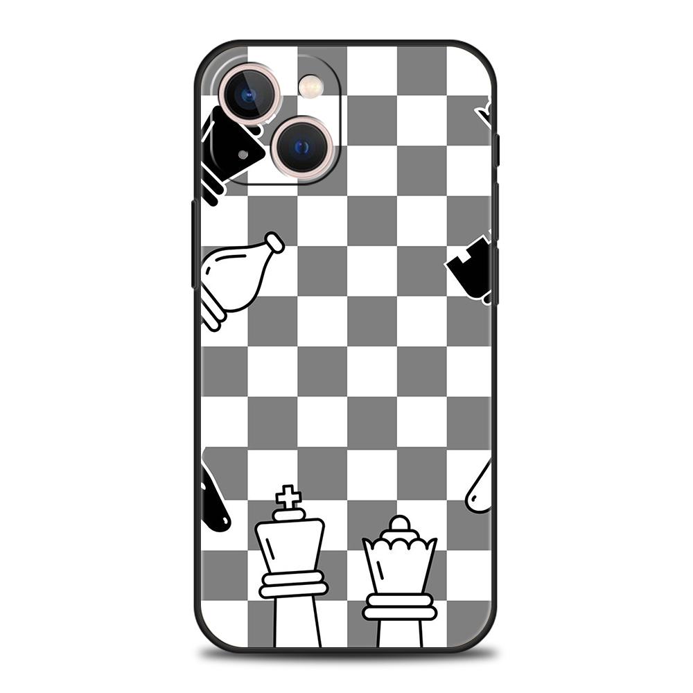 Luxury TPU Soft Phone Case For iPhone 17 Air 16E 16 11 15 14 Pro MAX 12 13 7 8 Plus X XR XS SE 2022 Cover chess board art