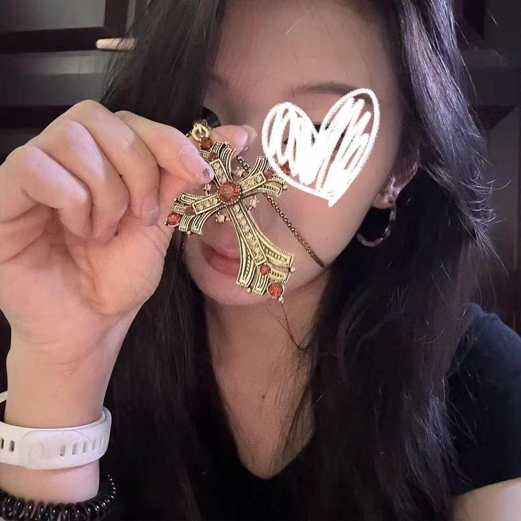 Sweet Cool Style Medieval Cross Long Necklace