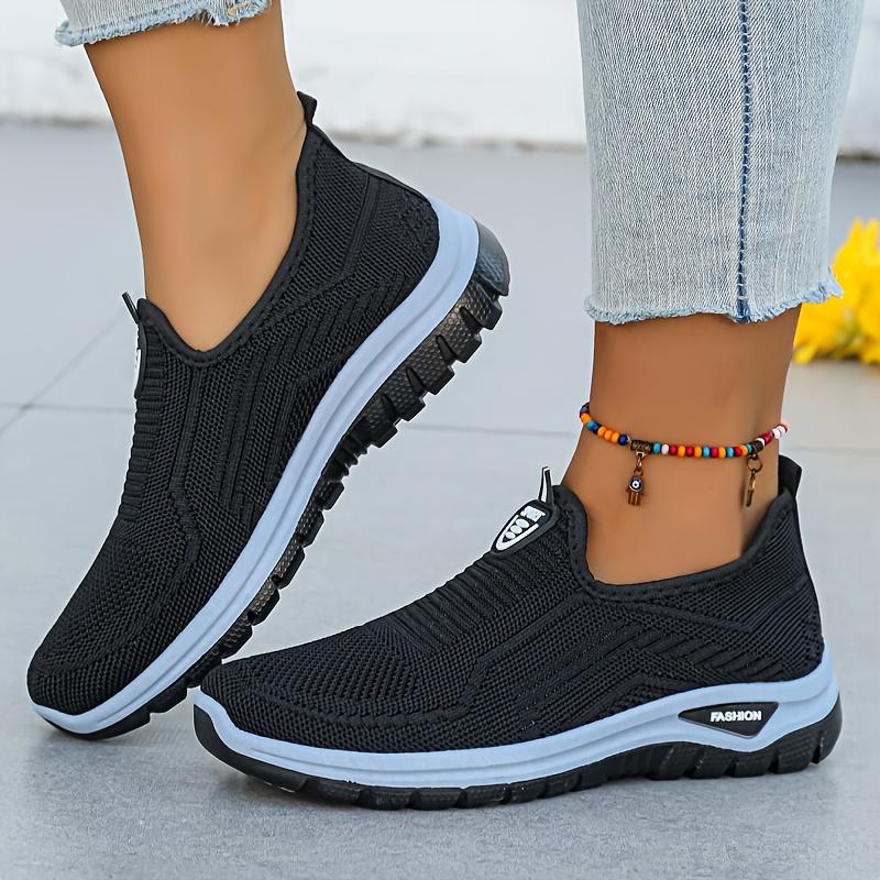 Women's Casual Shoes Breathable Knitted Sports Shoes Lightweight Walking Shoes for Spring and Autumn