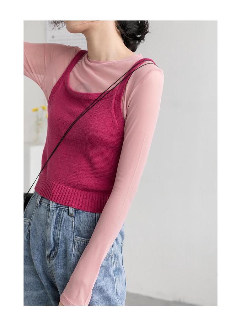 Hyuna Style Women's Mesh Long Sleeve Sun Protection Shirt, 2023 Summer Ice Silk Base Layer T-Shirt