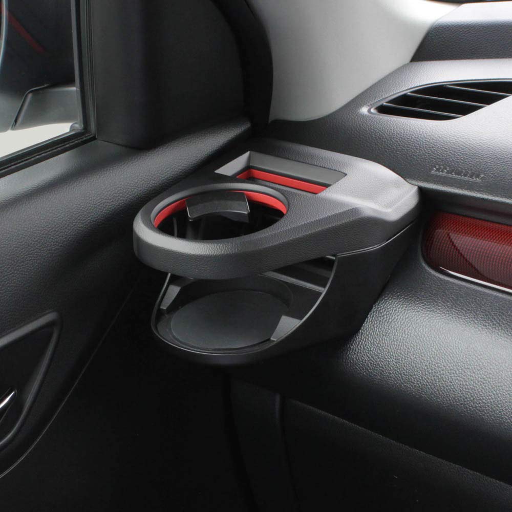 Tsuchiya Yac Air Conditioner Drink Holder for Suzuki Swift SY-SZ2 Passenger-Side (Z#13S, 33S, 43S, 53S, 83S), Black/Red