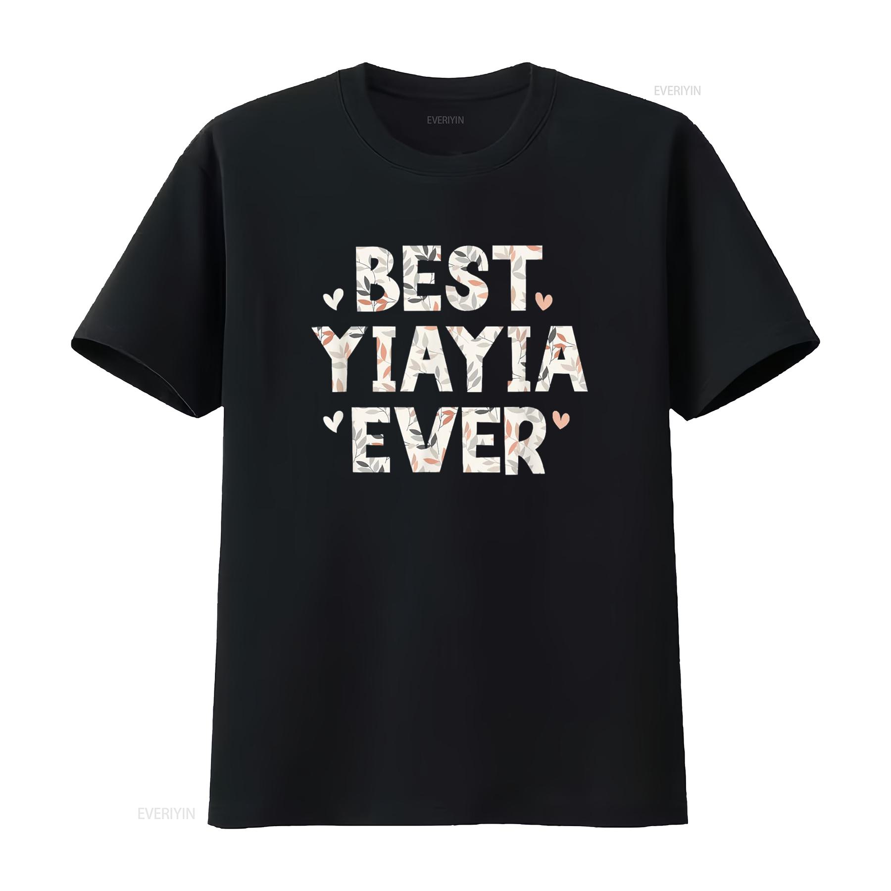 

Best YiaYia Ever Floral Family Love Hearts Yia T Shirt vintage Washed Breathable Stylish streetwear Stretched homme graphic 4XL
